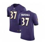 Men's Baltimore Ravens #37 Iman Marshall Purple Team Color Vapor Untouchable Elite Player Football Jersey