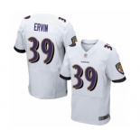 Men's Baltimore Ravens #39 Tyler Ervin Elite White Football Jersey