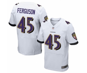 Men's Baltimore Ravens #45 Jaylon Ferguson Elite White Football Jersey