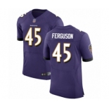 Men's Baltimore Ravens #45 Jaylon Ferguson Purple Team Color Vapor Untouchable Elite Player Football Jersey