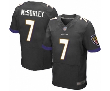 Men's Baltimore Ravens #7 Trace McSorley Elite Black Alternate Football Jersey