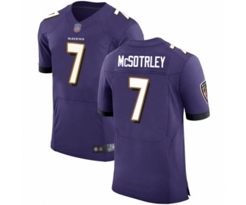 Men's Baltimore Ravens #7 Trace McSorley Purple Team Color Vapor Untouchable Elite Player Football Jersey