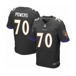 Men's Baltimore Ravens #70 Ben Powers Elite Black Alternate Football Jersey