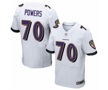 Men's Baltimore Ravens #70 Ben Powers Elite White Football Jersey