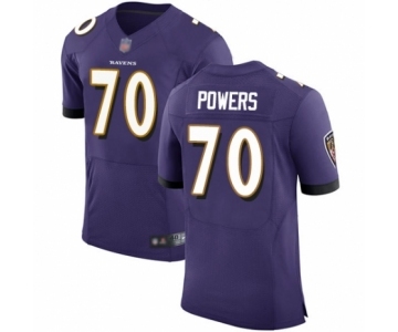 Men's Baltimore Ravens #70 Ben Powers Purple Team Color Vapor Untouchable Elite Player Football Jersey