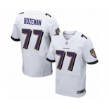 Men's Baltimore Ravens #77 Bradley Bozeman Elite White Football Jersey