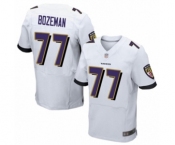 Men's Baltimore Ravens #77 Bradley Bozeman Elite White Football Jersey