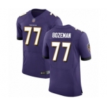 Men's Baltimore Ravens #77 Bradley Bozeman Purple Team Color Vapor Untouchable Elite Player Football Jersey