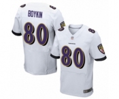 Men's Baltimore Ravens #80 Miles Boykin Elite White Football Jersey