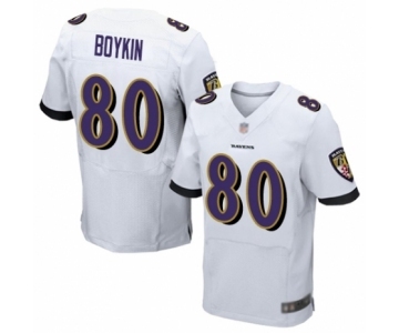 Men's Baltimore Ravens #80 Miles Boykin Elite White Football Jersey