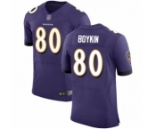 Men's Baltimore Ravens #80 Miles Boykin Purple Team Color Vapor Untouchable Elite Player Football Jersey