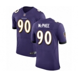 Men's Baltimore Ravens #90 Pernell McPhee Purple Team Color Vapor Untouchable Elite Player Football Jersey