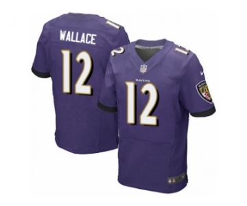 Men's Nike Baltimore Ravens #12 Mike Wallace Elite Purple Team Color NFL Jersey