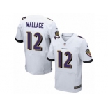 Men's Nike Baltimore Ravens #12 Mike Wallace Elite White NFL Jersey