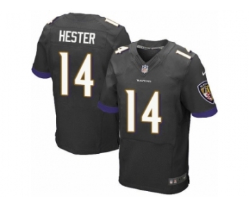 Men's Nike Baltimore Ravens #14 Devin Hester Elite Black Alternate NFL Jersey