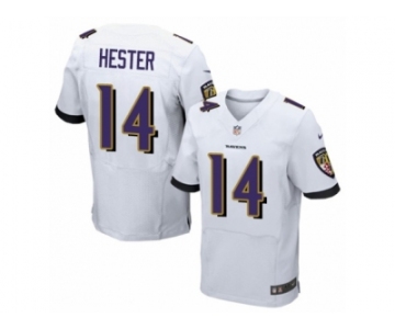 Men's Nike Baltimore Ravens #14 Devin Hester Elite White NFL Jersey