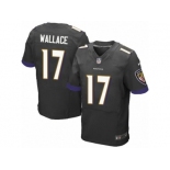 Men's Nike Baltimore Ravens #17 Mike Wallace Elite Black Alternate NFL Jersey