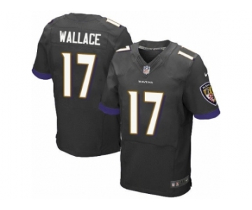 Men's Nike Baltimore Ravens #17 Mike Wallace Elite Black Alternate NFL Jersey