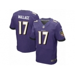 Men's Nike Baltimore Ravens #17 Mike Wallace Elite Purple Team Color NFL Jersey