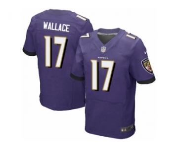 Men's Nike Baltimore Ravens #17 Mike Wallace Elite Purple Team Color NFL Jersey