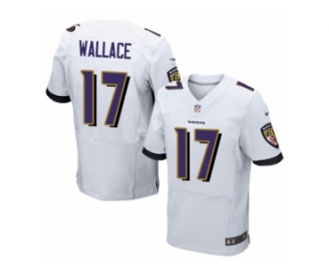 Men's Nike Baltimore Ravens #17 Mike Wallace Elite White NFL Jersey