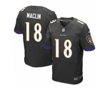 Men's Nike Baltimore Ravens #18 Jeremy Maclin Elite Black Alternate NFL Jersey