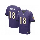 Men's Nike Baltimore Ravens #18 Jeremy Maclin Elite Purple Team Color NFL Jerse