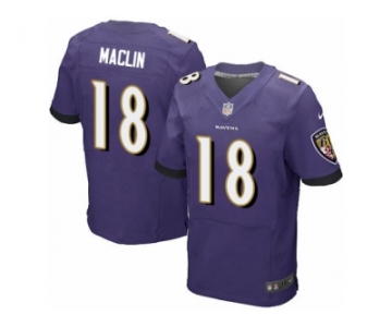 Men's Nike Baltimore Ravens #18 Jeremy Maclin Elite Purple Team Color NFL Jerse