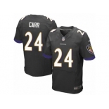 Men's Nike Baltimore Ravens #24 Brandon Carr Elite Black Alternate NFL Jersey