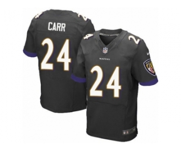 Men's Nike Baltimore Ravens #24 Brandon Carr Elite Black Alternate NFL Jersey