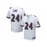 Men's Nike Baltimore Ravens #24 Brandon Carr Elite White NFL Jersey