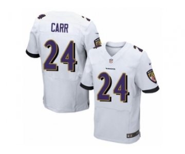 Men's Nike Baltimore Ravens #24 Brandon Carr Elite White NFL Jersey