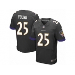 Men's Nike Baltimore Ravens #25 Tavon Young Elite Black Alternate NFL Jersey