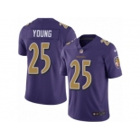 Men's Nike Baltimore Ravens #25 Tavon Young Elite Purple Rush NFL Jersey