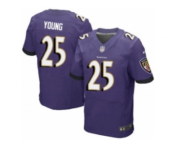 Men's Nike Baltimore Ravens #25 Tavon Young Elite Purple Team Color NFL Jersey