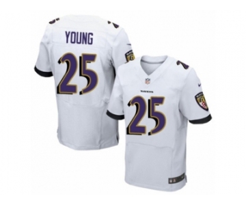 Men's Nike Baltimore Ravens #25 Tavon Young Elite White NFL Jersey