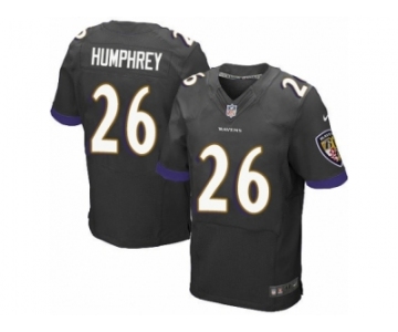 Men's Nike Baltimore Ravens #26 Marlon Humphrey Elite Black Alternate NFL Jersey