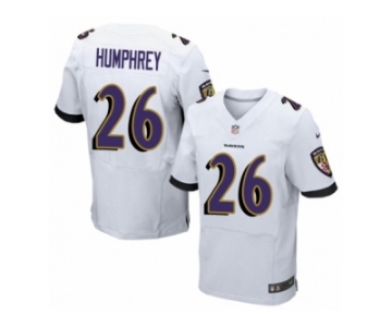 Men's Nike Baltimore Ravens #26 Marlon Humphrey Elite White NFL Jersey