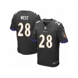 Men's Nike Baltimore Ravens #28 Terrance West Elite Black Alternate NFL Jersey