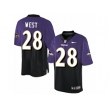 Men's Nike Baltimore Ravens #28 Terrance West Elite Purple Black Fadeaway NFL Jersey