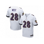 Men's Nike Baltimore Ravens #28 Terrance West Elite White NFL Jersey