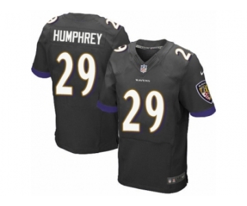 Men's Nike Baltimore Ravens #29 Marlon Humphrey Elite Black Alternate NFL Jersey