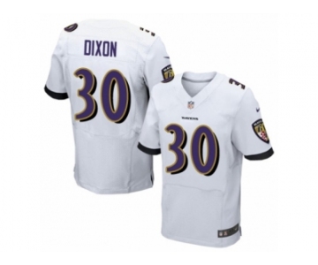 Men's Nike Baltimore Ravens #30 Kenneth Dixon Elite White NFL Jersey