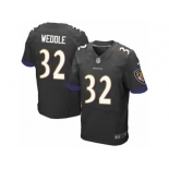 Men's Nike Baltimore Ravens #32 Eric Weddle Elite Black Alternate NFL Jersey