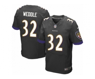 Men's Nike Baltimore Ravens #32 Eric Weddle Elite Black Alternate NFL Jersey