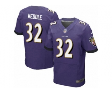 Men's Nike Baltimore Ravens #32 Eric Weddle Elite Purple Team Color NFL Jersey