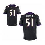 Men's Nike Baltimore Ravens #51 Kamalei Correa Elite Black Alternate NFL Jersey