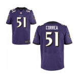 Men's Nike Baltimore Ravens #51 Kamalei Correa Elite Purple Team Color NFL Jersey