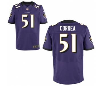 Men's Nike Baltimore Ravens #51 Kamalei Correa Elite Purple Team Color NFL Jersey