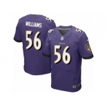 Men's Nike Baltimore Ravens #56 Tim Williams Elite Purple Team Color NFL Jersey